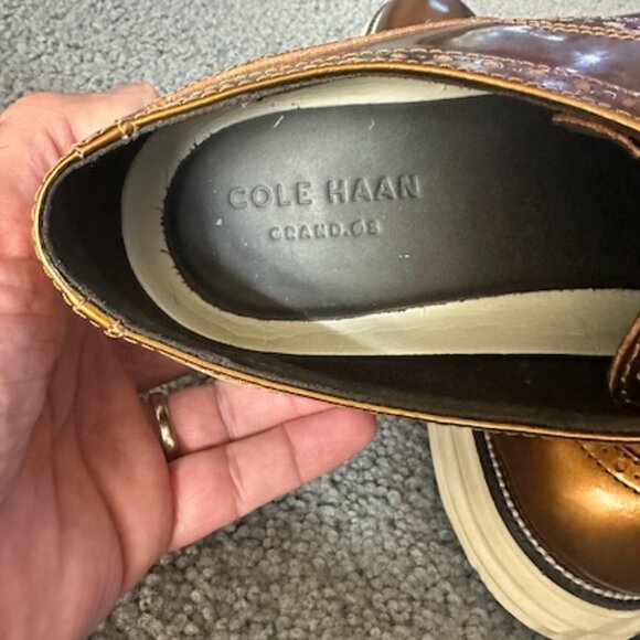 Cole Haan Øriginal Grand Wingtip Oxford shoes - Metallic Bronze Patent - Sz. 12 - Picture 5 of 9